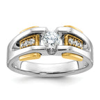 14k Two-tone Mens Diamond Ring Mounting, Mounting Only - Sophia Jewelers