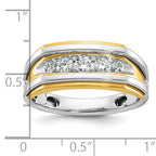 14k Two-tone Men's Polished 5-Stone 1/2 Carat AA Quality Diamond Ring - Sophia Jewelers