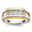 14k Two-tone Mens Polished 5-Stone Ring Mounting, Mounting Only - Sophia Jewelers