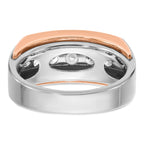14k White and Rose Gold Mens Polished Channel-set 5-Stone Ring Mounting, Mounting Only - Sophia Jewelers