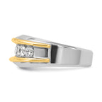 14k Two-tone Mens Polished Channel-set 7-Stone 1.5 Carat AA Diamond Ring - Sophia Jewelers