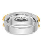 14k Two-tone Mens Polished Channel-set 7-Stone 1.5 Carat AA Diamond Ring - Sophia Jewelers