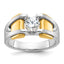 14k Two-tone Men's Polished and Satin Ring Mounting (No Stones Included)