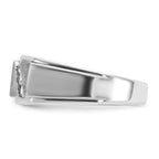 14k White Gold Polished and Satin Mens Ring Mounting, Mounting Only - Sophia Jewelers