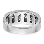 14k White Gold Polished and Satin Mens Ring Mounting, Mounting Only - Sophia Jewelers