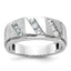 14k White Gold Men's Polished and Satin 1/2 Carat AA Quality Diamond Ring - Sophia Jewelers