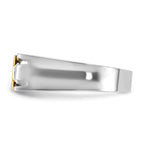 14k Two-tone Men's Polished Satin and Cut-Out 1/3 Carat AA Quality Diamond Cross Ring - Sophia Jewelers