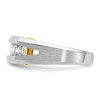 14k Two-tone Mens Polished and Satin Channel-set 5-Stone 1 Carat AA Diamond Ring - Sophia Jewelers
