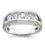 14k Two-tone Mens Polished and Satin Channel-set 5-Stone Ring Mounting, Mounting Only - Sophia Jewelers