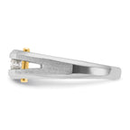 14k Two-tone Mens Polished and Satin Channel-set 5-Stone Ring Mounting, Mounting Only - Sophia Jewelers