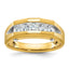 10k Two-tone Men's Polished and Satin 5-Stone 1/2 Carat A Quality Diamond Ring