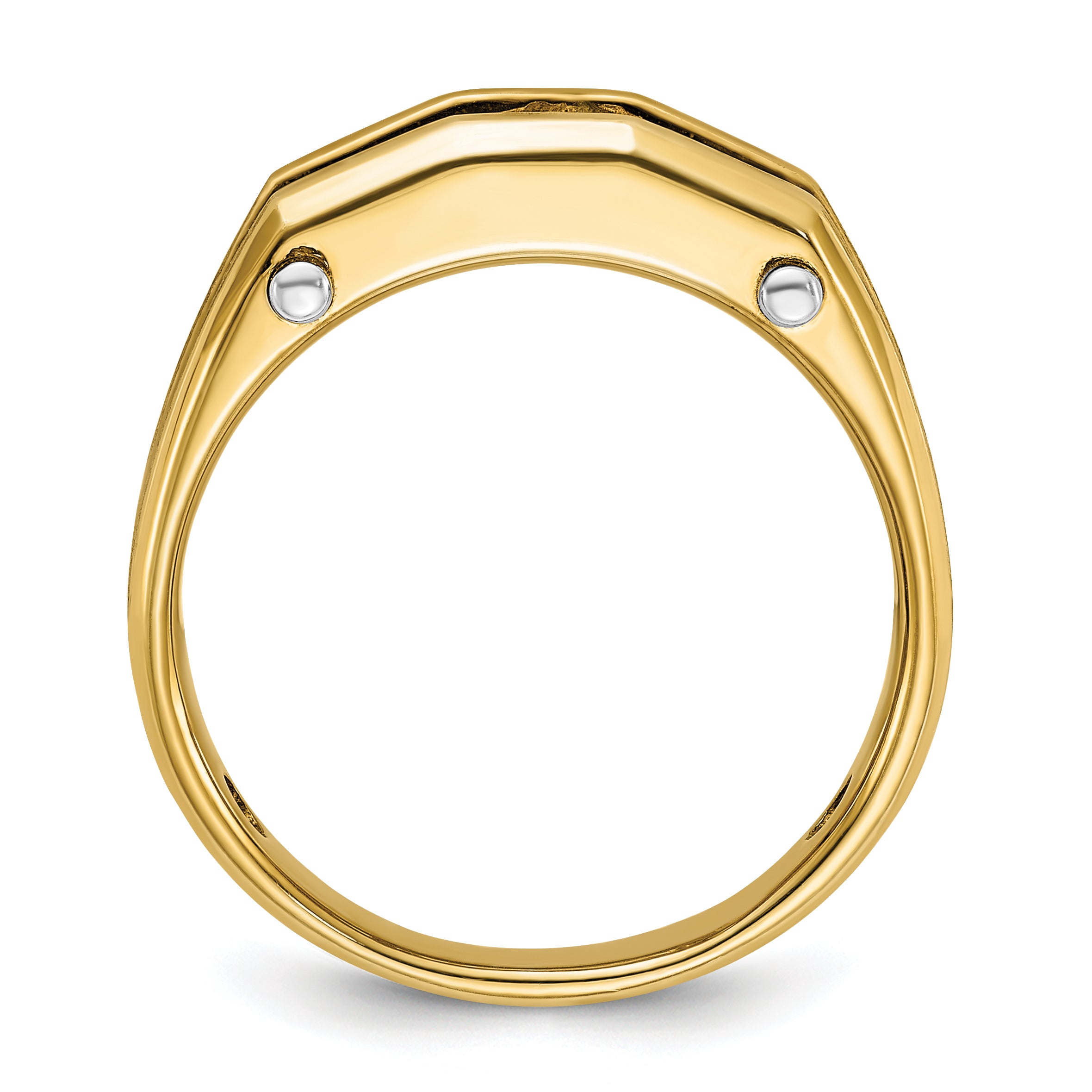 IBGoodman 14k Two-tone Men's Polished and Satin 5-Stone 1/2 Carat Lab Grown Diamond Ring Secondary image