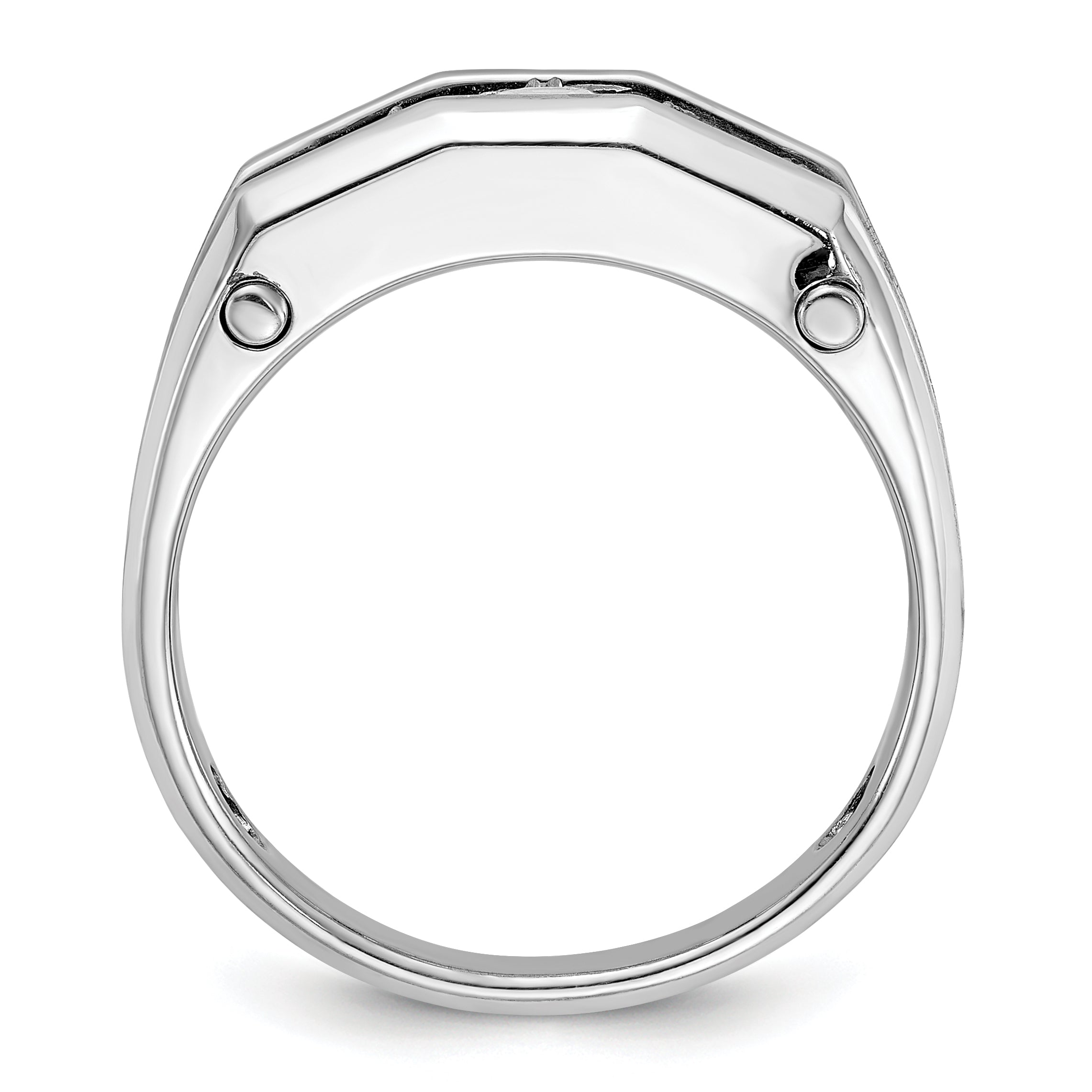 IBGoodman 14k White Gold Men's Polished and Satin 5-Stone 3/4 Carat Lab Grown Diamond Ring Secondary image