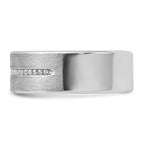 14k White Gold Men's Polished and Satin 1/5 Carat AA Quality Diamond Ring - Sophia Jewelers