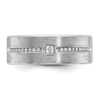 14k White Gold Men's Polished and Satin 1/5 Carat AA Quality Diamond Ring - Sophia Jewelers