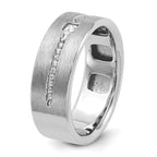 14k White Gold Men's Polished and Satin 1/5 Carat AA Quality Diamond Ring - Sophia Jewelers