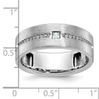 14k White Gold Mens Polished and Satin Ring Mounting, Mounting Only - Sophia Jewelers