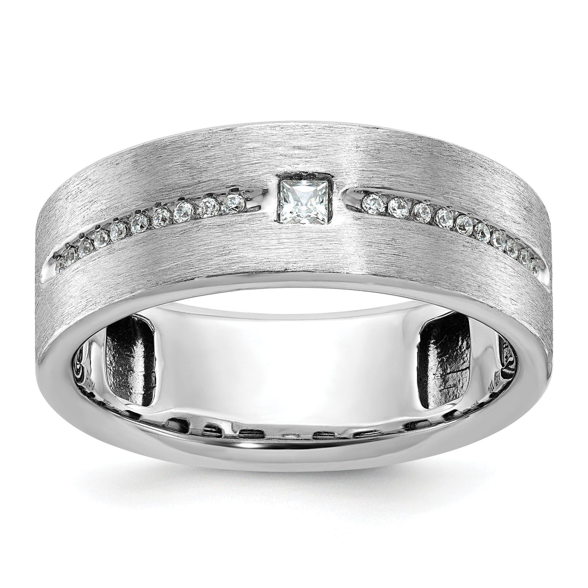 Men's Diamond Ring in 14K White Gold, 8.5mm (1/5 ct. tw.), Size 10 - Sophia Jewelers Main image