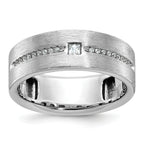 14k White Gold Men's Polished and Satin 1/5 Carat AA Quality Diamond Ring - Sophia Jewelers