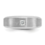 14k White Gold Mens Polished and Satin Diamond Ring Mounting, Mounting Only - Sophia Jewelers