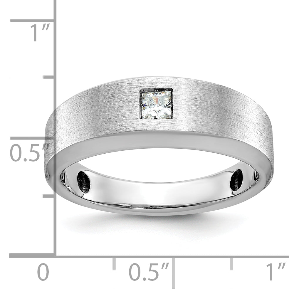 14k White Gold Mens Polished and Satin Diamond Ring Mounting, Mounting Only - Sophia Jewelers