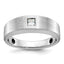 14k White Gold Mens Polished and Satin 1/6 carat Diamond Complete Ring - Sophia Jewelers