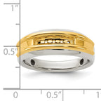 14k Two-tone Five Stone Polished Men's Ring Mounting, Mounting Only - Sophia Jewelers