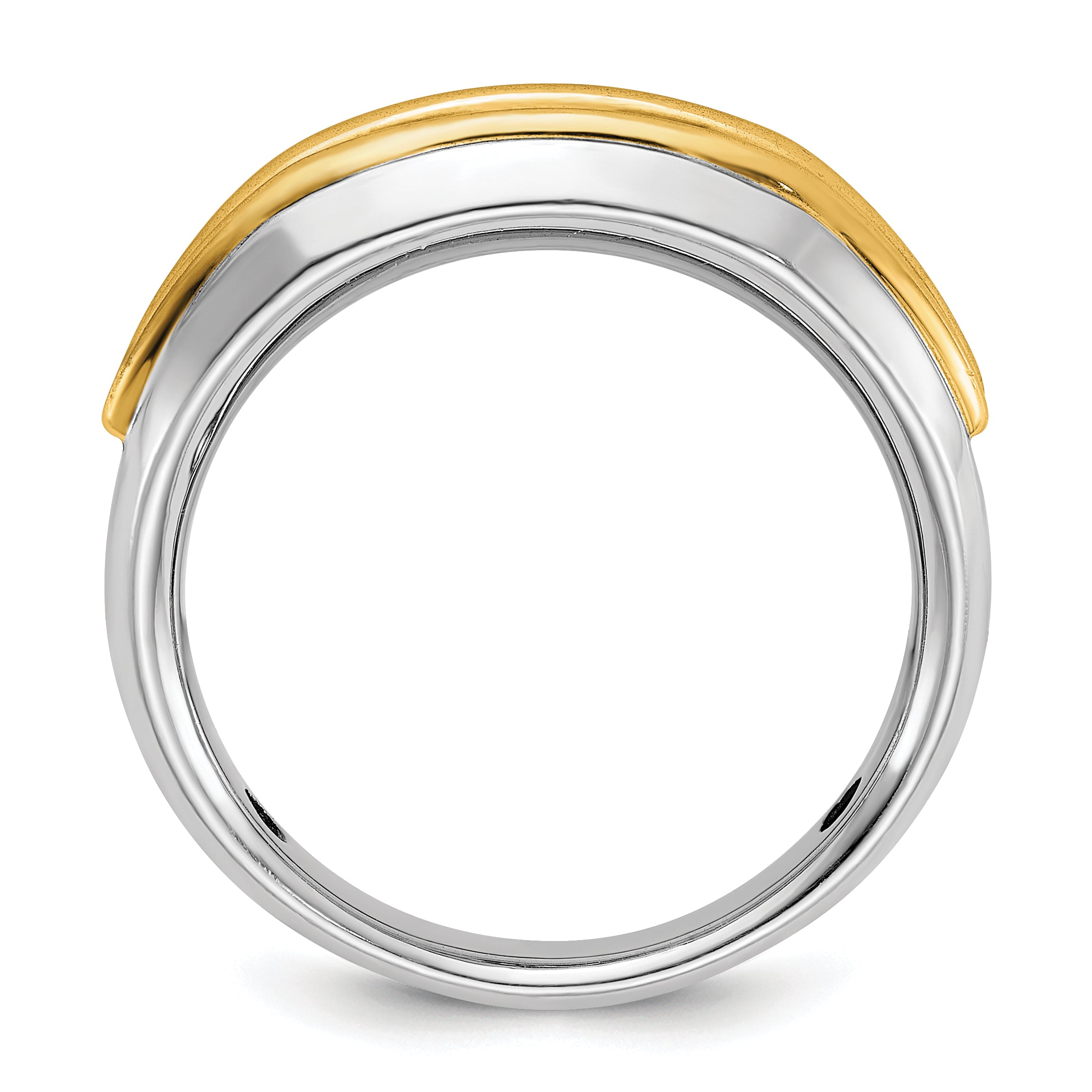 IBGoodman 14k Two-tone Men's Polished 5-Stone 1/4 Carat Lab Grown Diamond Ring Secondary image