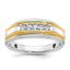 14k Two-tone Men's Polished 5-Stone Ring Mounting - Sophia Jewelers