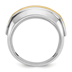 10k Two-tone Men's Polished 5-Stone 1 Carat A Quality Diamond Ring