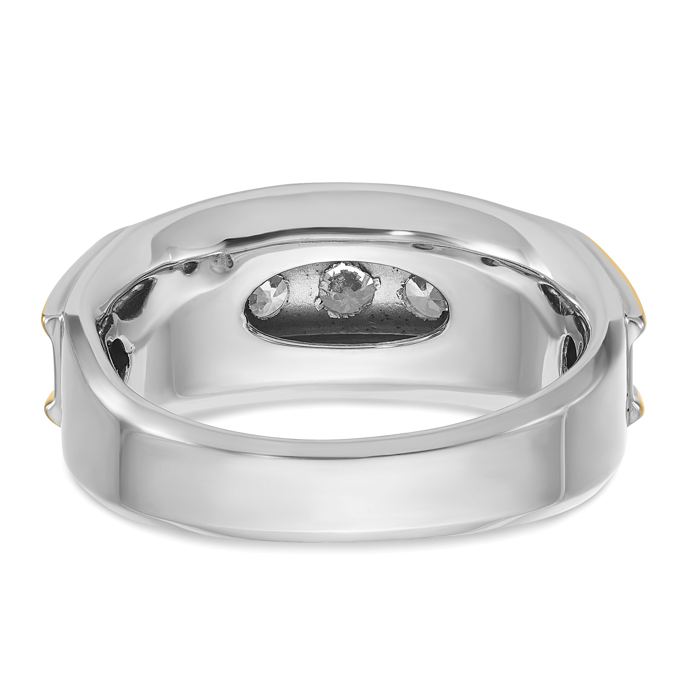 10k Two-tone Men's Polished 5-Stone 1 Carat A Quality Diamond Ring