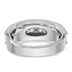 10k Two-tone Men's Polished 5-Stone 1 Carat A Quality Diamond Ring