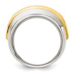 14k Two-tone Mens Polished 5-Stone Channel Ring Mounting, Mounting Only - Sophia Jewelers