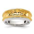 14k Two-tone Mens Polished 5-Stone Channel Ring Mounting, Mounting Only - Sophia Jewelers