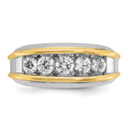14k Two-tone Men's Polished 5-Stone 1 Carat AA Quality Diamond Ring - Sophia Jewelers