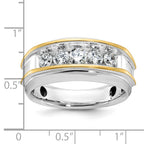 14k Two-tone Men's Polished 5-Stone 1 Carat AA Quality Diamond Ring - Sophia Jewelers
