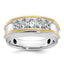 14k Two-tone Men's Polished 5-Stone 1 Carat AA Quality Diamond Ring - Sophia Jewelers