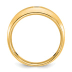 10k Men's Polished and Satin Diamond Complete Ring