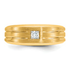 10k Men's Polished and Satin Diamond Complete Ring