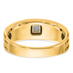 10k Men's Polished and Satin Diamond Complete Ring