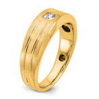 10k Men's Polished and Satin Diamond Complete Ring