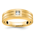 10k Men's Polished and Satin Diamond Complete Ring