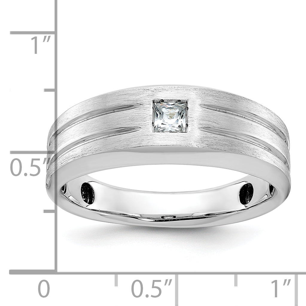 14k White Gold Mens Polished and Satin Diamond Ring Mounting, Mounting Only Secondary image