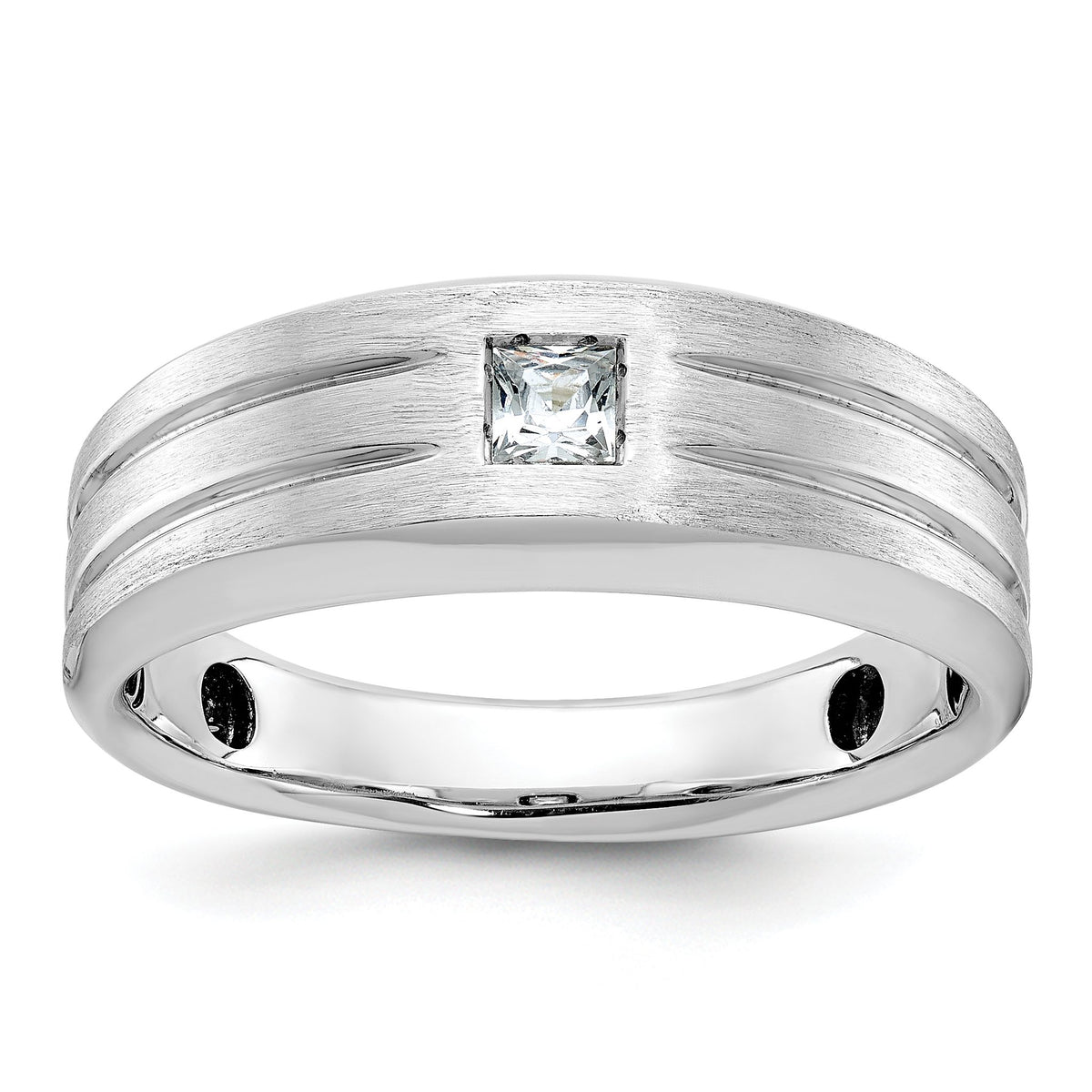 Men's Diamond Ring in 14K White Gold, 8.11mm (1/6 ct. tw.), Size 10 - Sophia Jewelers Main image