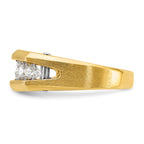 14k Two-tone Five Stone Polished and Satin Men's Ring Mounting, Mounting Only - Sophia Jewelers