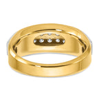 14k Two-tone Mens Polished and Satin 2-Row 1/2 Carat AA Quality Diamond Ring - Sophia Jewelers