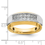14k Two-tone Mens Polished and Satin 2-Row 1/2 Carat AA Quality Diamond Ring - Sophia Jewelers