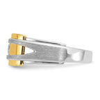 14k Two-tone Mens Polished and Satin Diamond Ring Mounting, Mounting Only - Sophia Jewelers