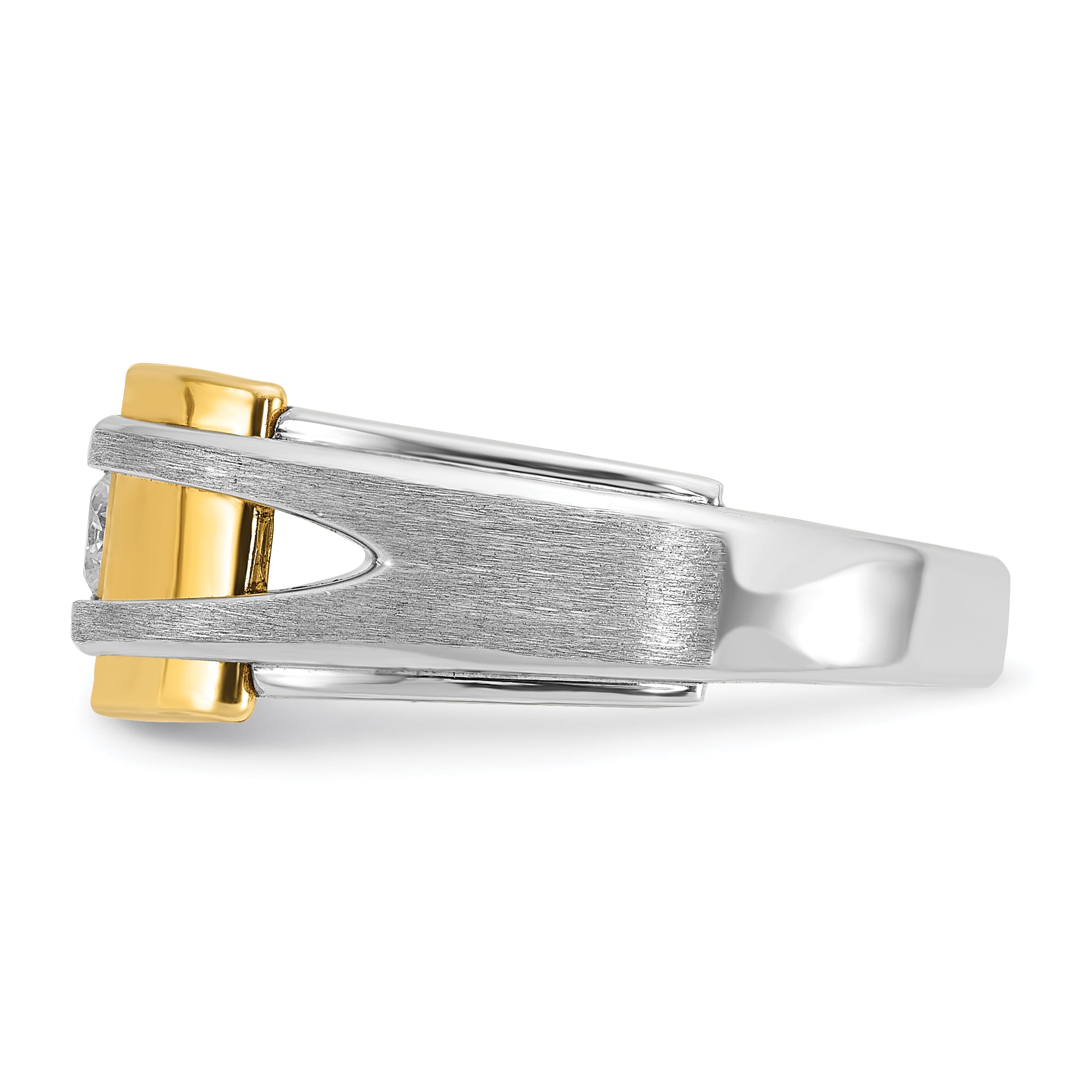 14k Two-tone Mens Polished and Satin Diamond Ring Mounting, Mounting Only - Sophia Jewelers