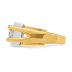 14k Two-tone Mens Polished 3-Stone 1/2 Carat AA Quality Diamond Ring - Sophia Jewelers
